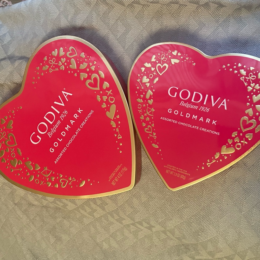 Heart Tins from Godiva Chocolates. Matching set, no chocolate included.